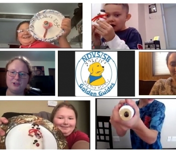 19 pictures of students working on online virtual projects many are with food creations.  A few have snowmen and an eye creation made from candy.  Other pictures are students Lego creations of an ice cream project with Matthew Shifrin who was a special guest for the students.